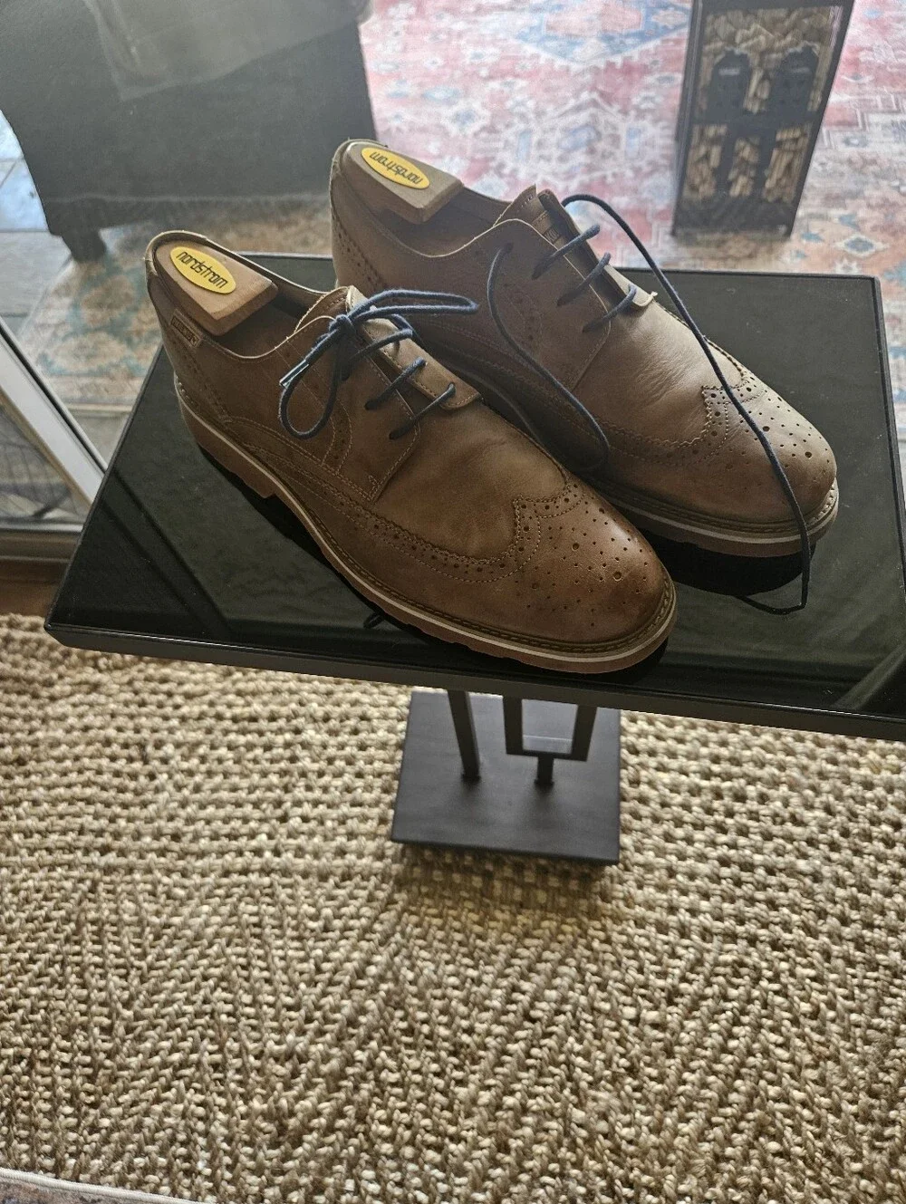 Men's PIKILINOS Tan Wingtip Lace Up Dress / Casual Shoes Size 45 (11,5 -12)